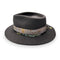 Westward, a packable stylish designer hat by Dominique Cohen, in dark grey<span class='visuallyhidden'>; shop help at 760-978-9297.</span>